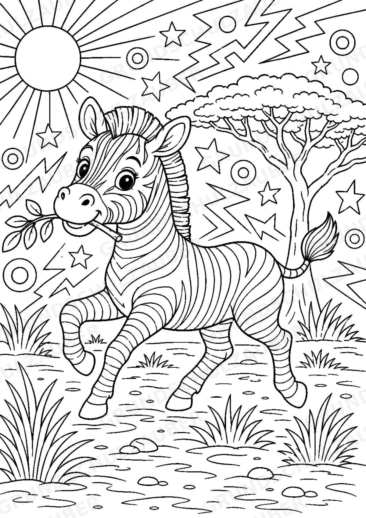 Zebra POP Art Ausmalbilder 15 Malvorlagen – Materialseite 12