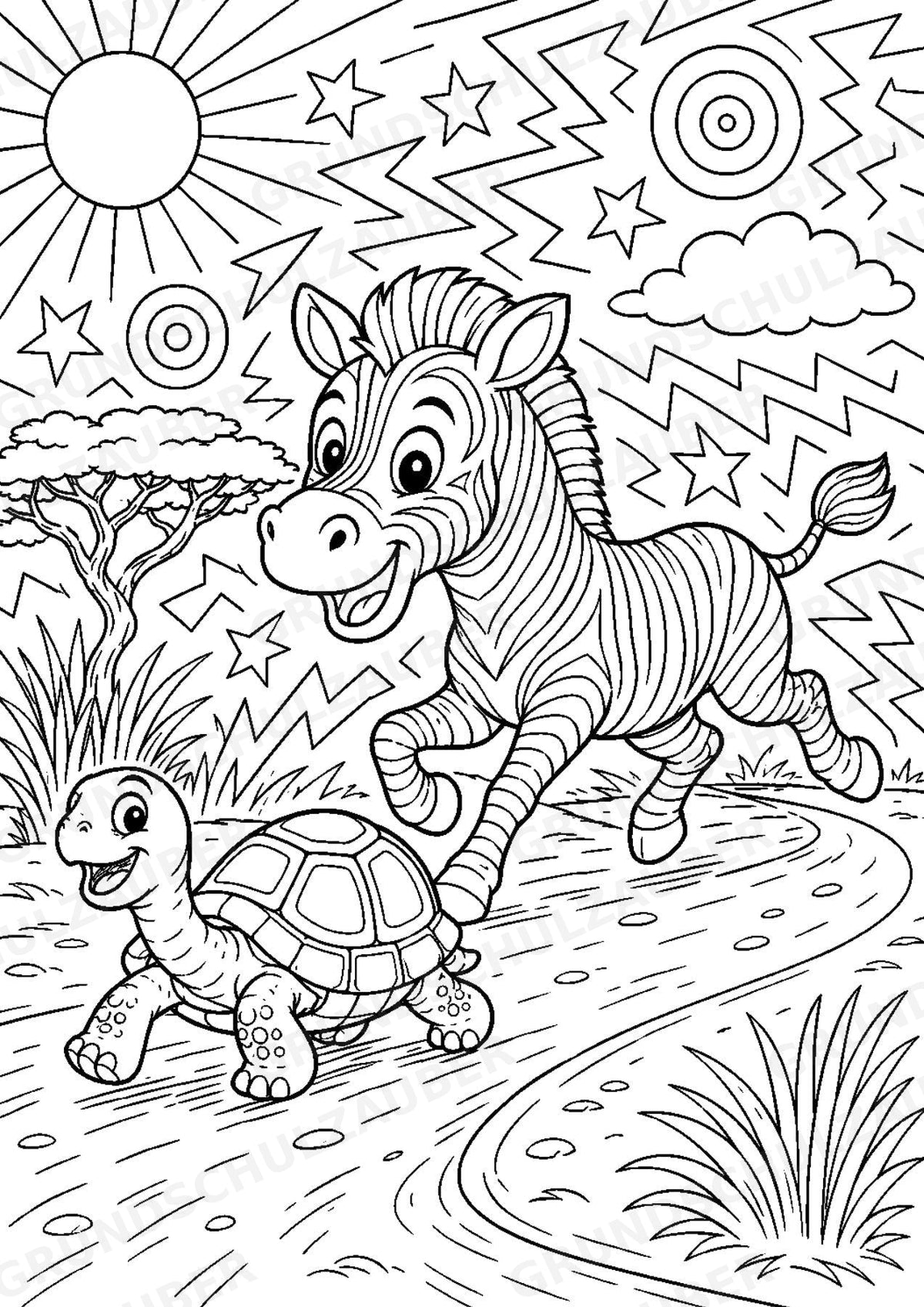 Zebra POP Art Ausmalbilder 15 Malvorlagen – Materialseite 14