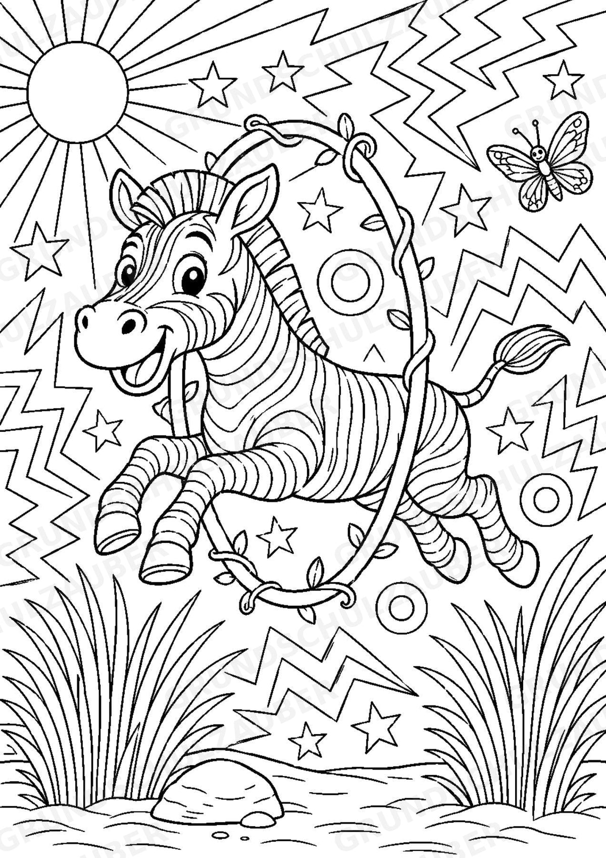 Zebra POP Art Ausmalbilder 15 Malvorlagen – Materialseite 16