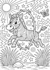 Zebra POP Art Ausmalbilder 15 Malvorlagen – Materialseite 16