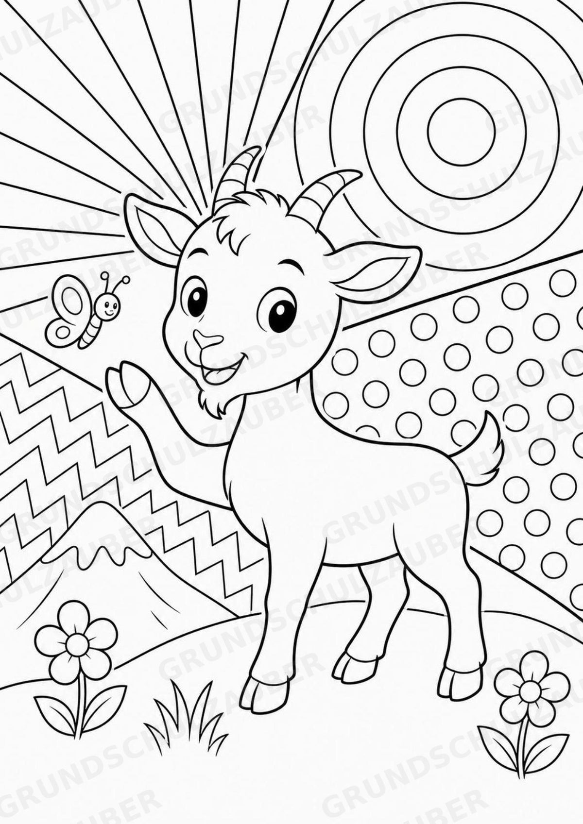 Ziege POP Art Ausmalbilder 15 Malvorlagen – Materialseite 4