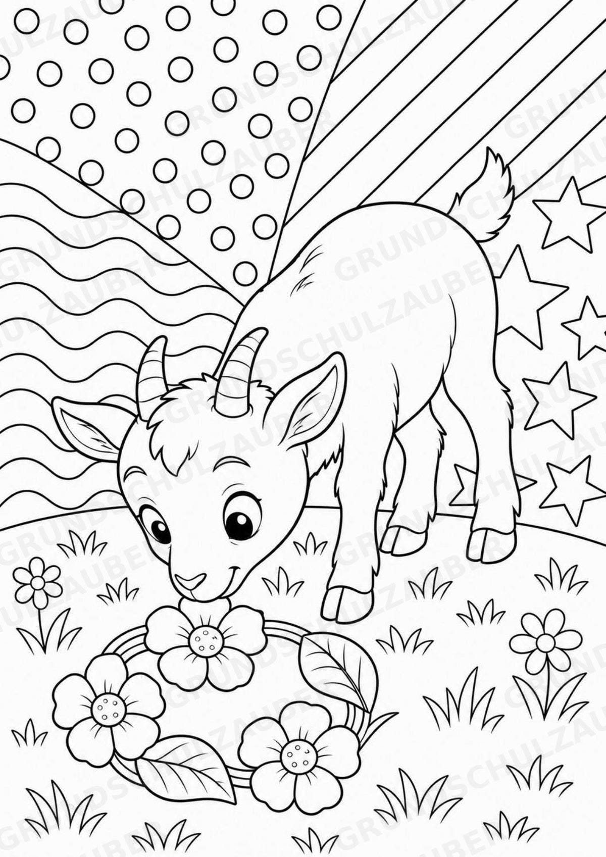 Ziege POP Art Ausmalbilder 15 Malvorlagen – Materialseite 8
