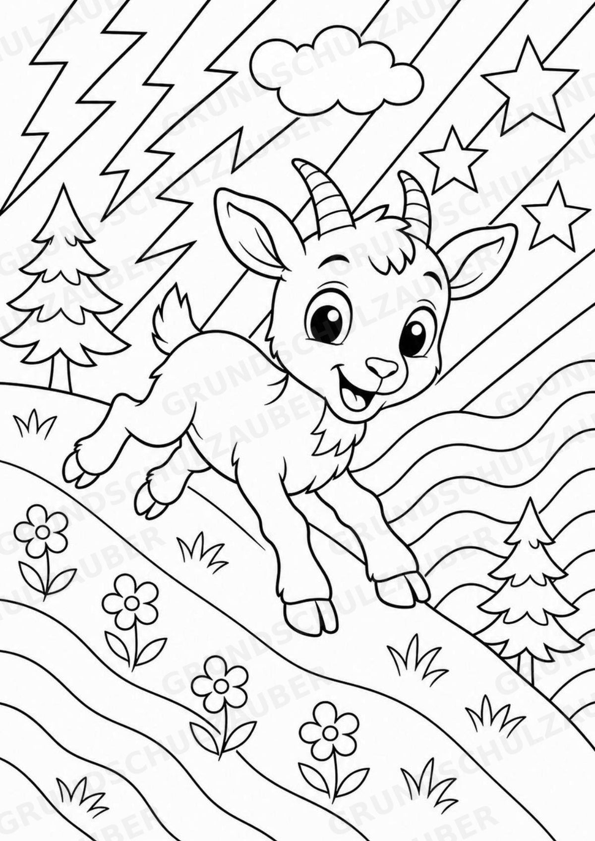 Ziege POP Art Ausmalbilder 15 Malvorlagen – Materialseite 10