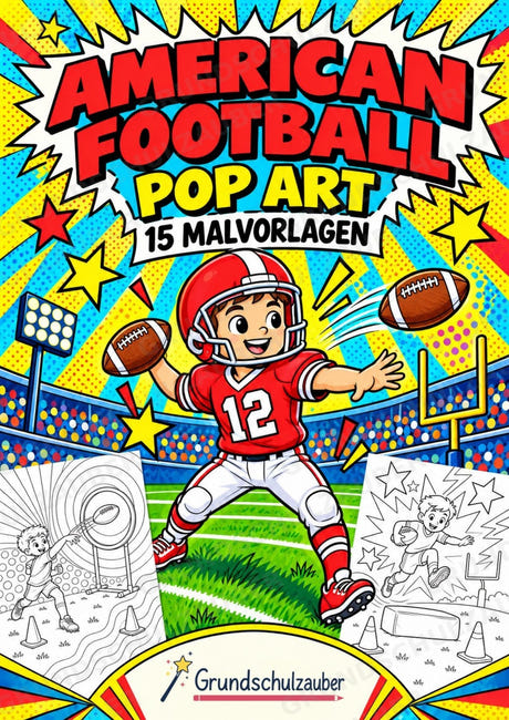 American Football POP Art Ausmalbilder 15 Malvorlagen – Cover
