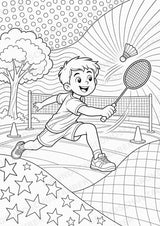 Badminton POP Art Ausmalbilder 15 Malvorlagen – Materialseite 2