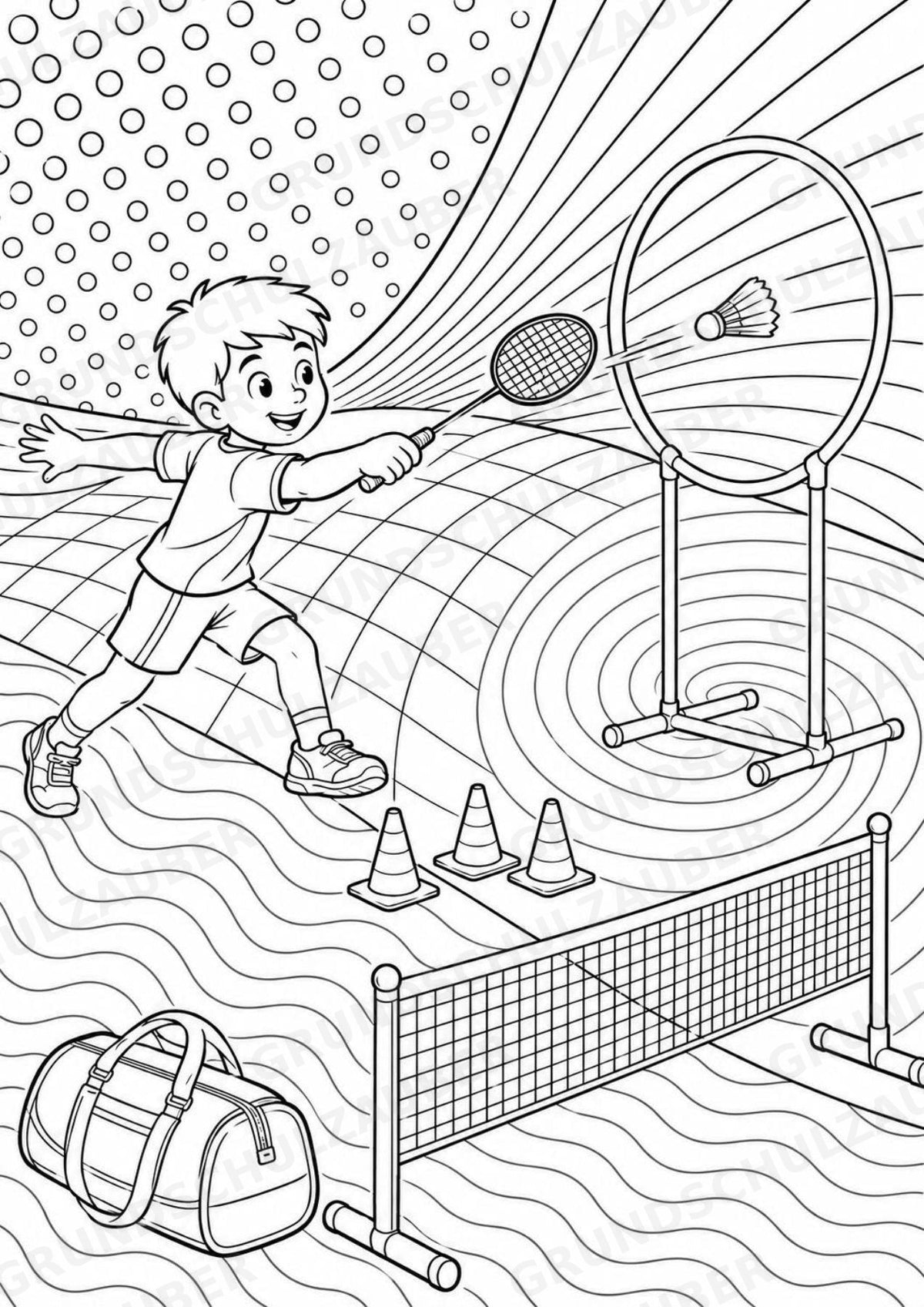 Badminton POP Art Ausmalbilder 15 Malvorlagen – Materialseite 8