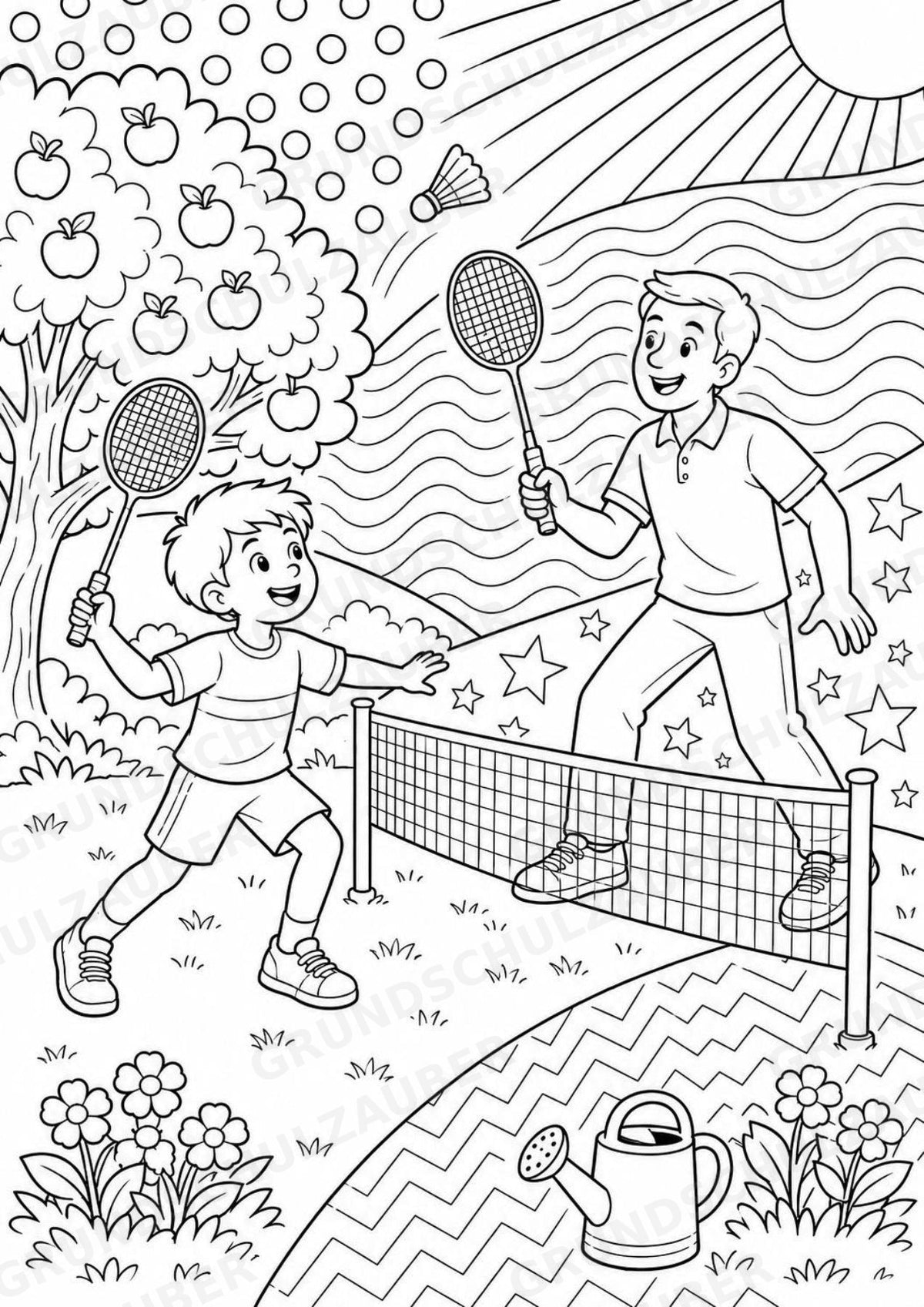 Badminton POP Art Ausmalbilder 15 Malvorlagen – Materialseite 9
