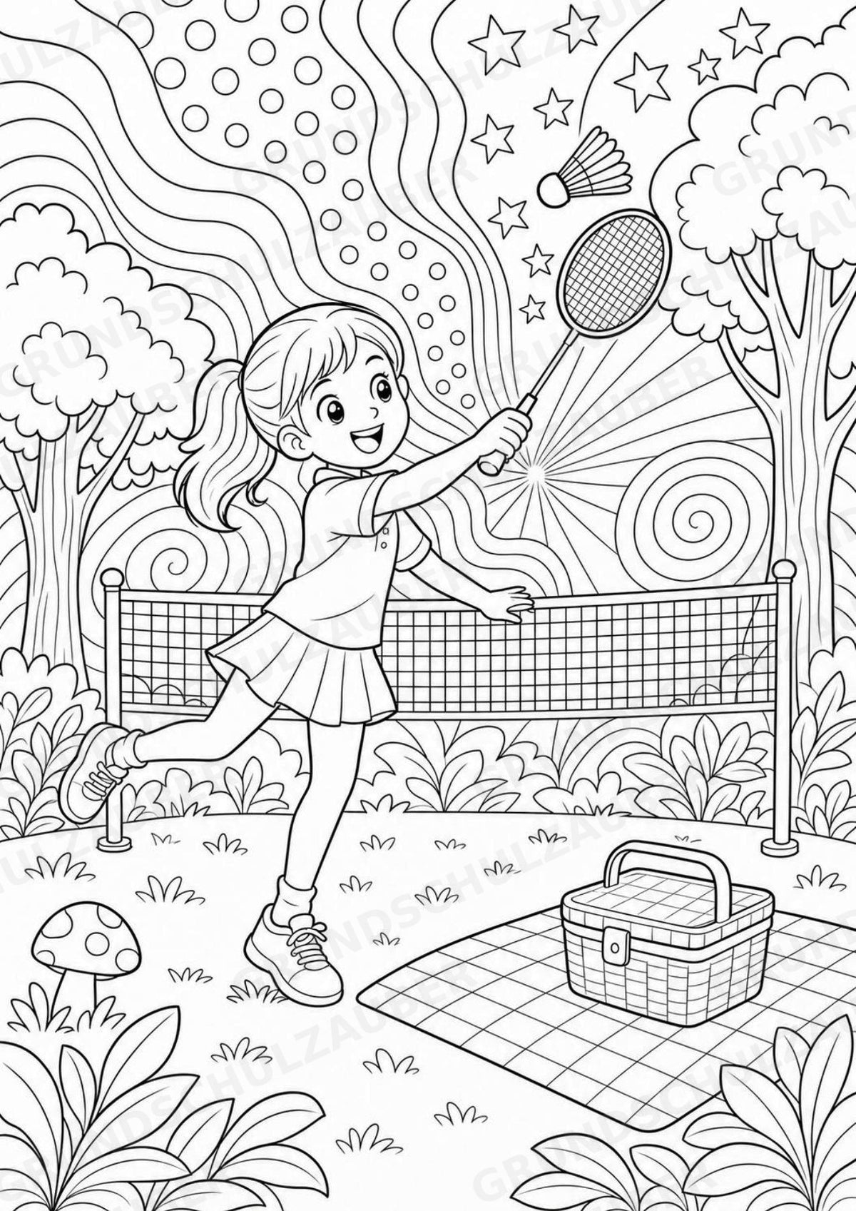 Badminton POP Art Ausmalbilder 15 Malvorlagen – Materialseite 11