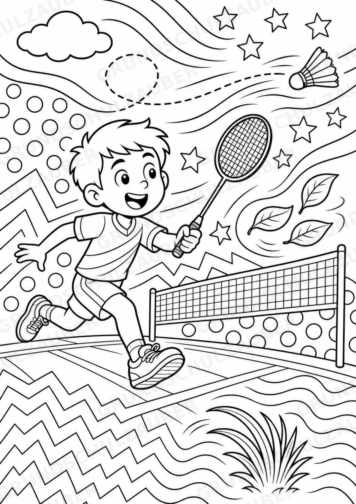 Badminton POP Art Ausmalbilder 15 Malvorlagen – Materialseite 12