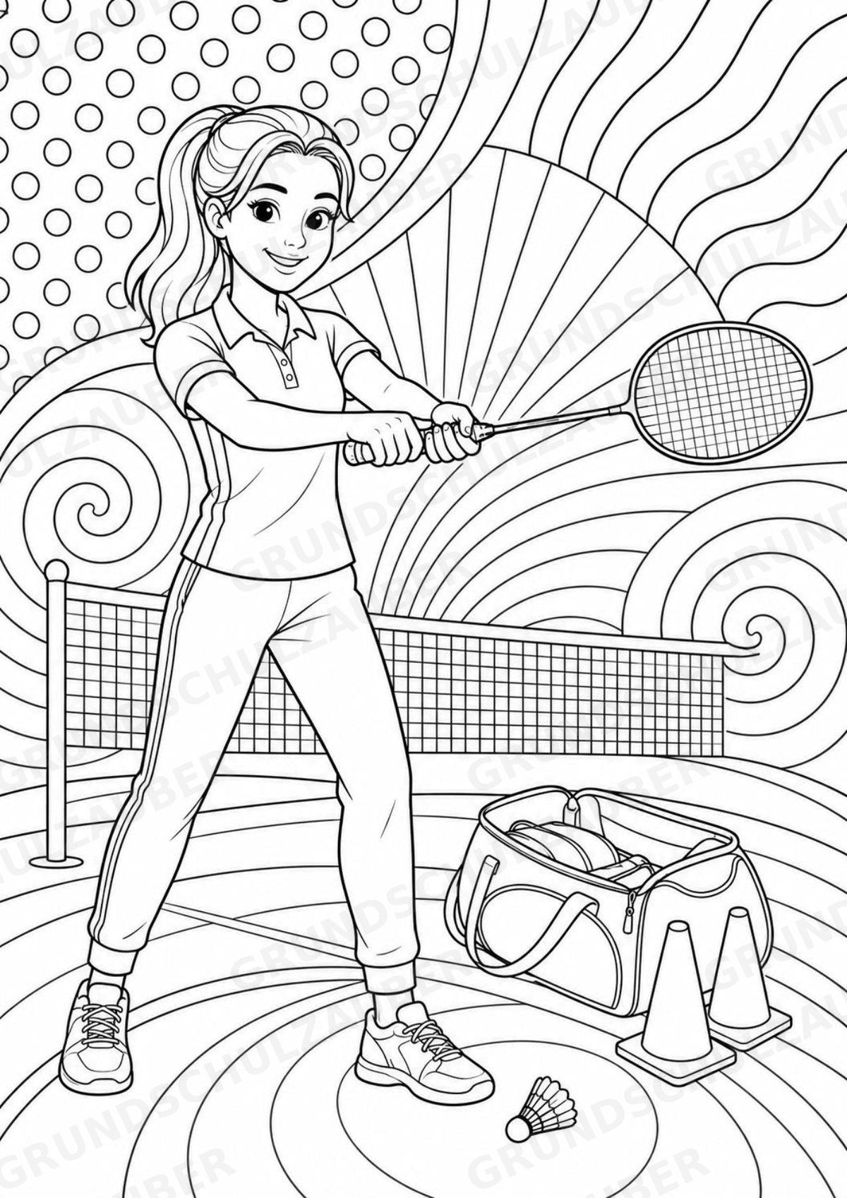 Badminton POP Art Ausmalbilder 15 Malvorlagen – Materialseite 14