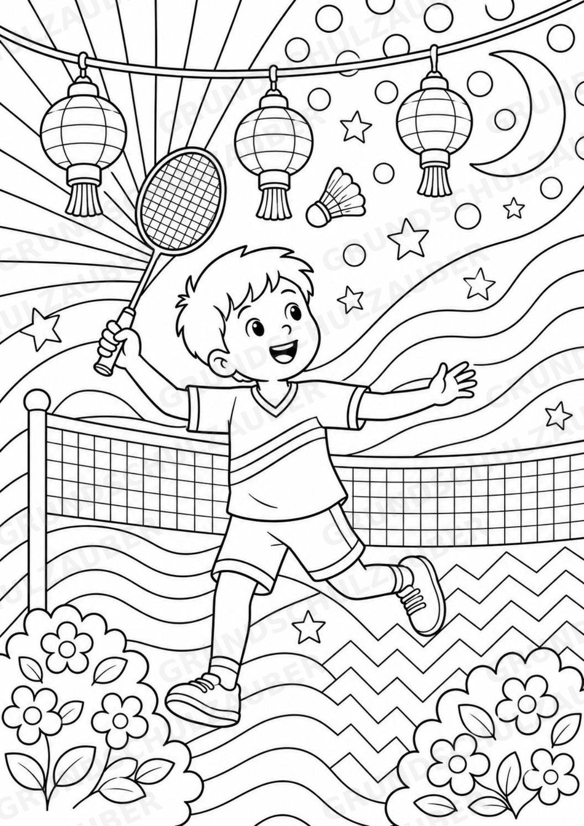 Badminton POP Art Ausmalbilder 15 Malvorlagen – Materialseite 15