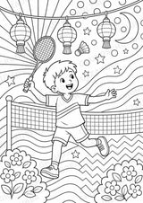 Badminton POP Art Ausmalbilder 15 Malvorlagen – Materialseite 15