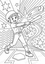 Baseball POP Art Ausmalbilder 15 Malvorlagen – Materialseite 2