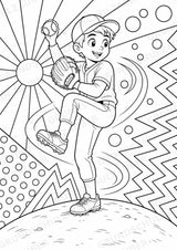 Baseball POP Art Ausmalbilder 15 Malvorlagen – Materialseite 3