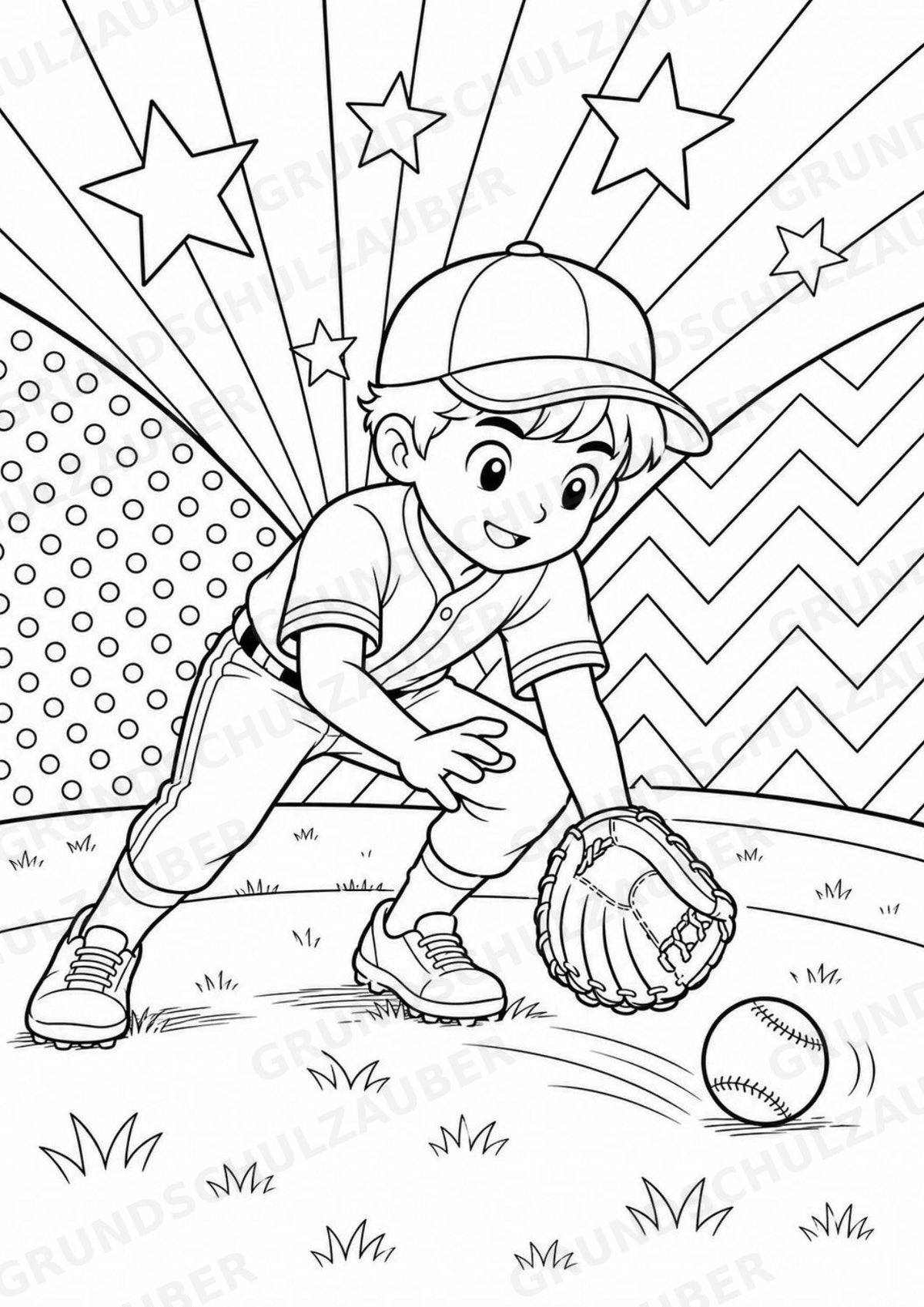 Baseball POP Art Ausmalbilder 15 Malvorlagen – Materialseite 10
