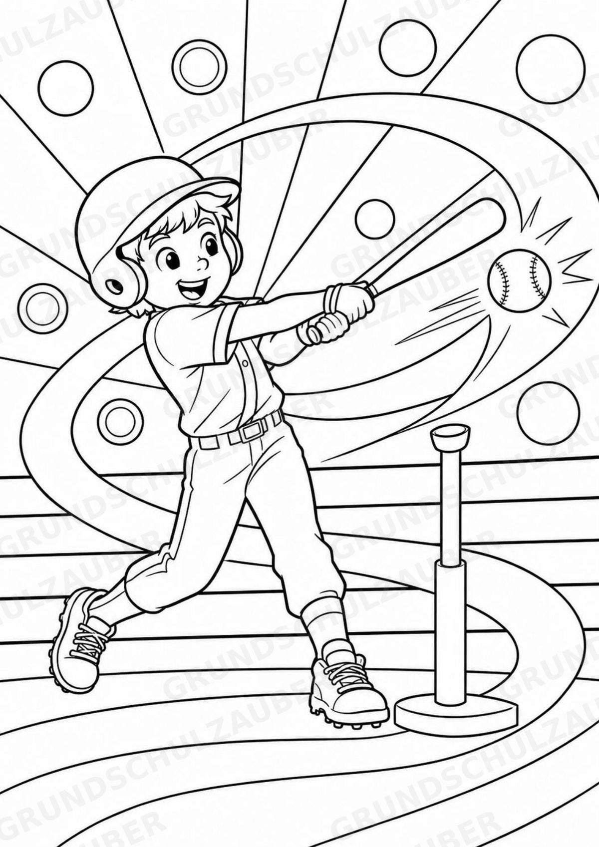 Baseball POP Art Ausmalbilder 15 Malvorlagen – Materialseite 15