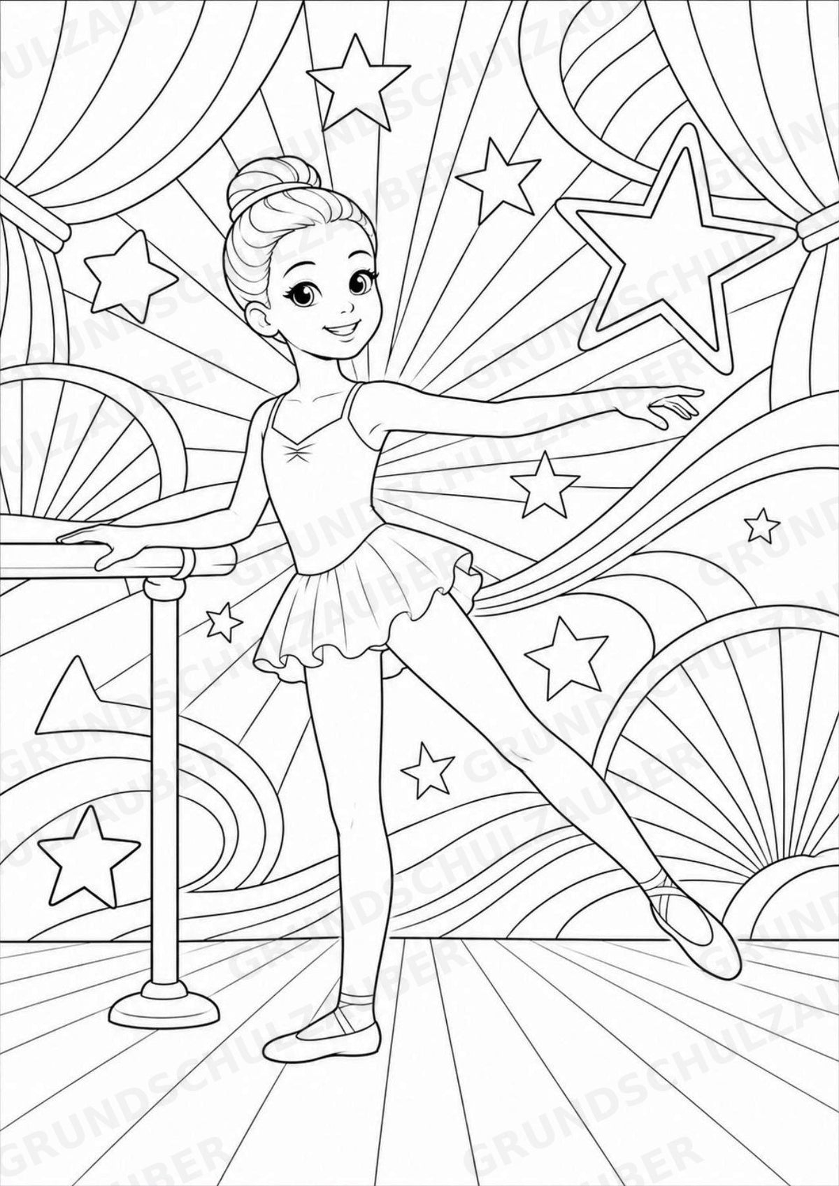 Ballett POP Art Ausmalbilder 15 Malvorlagen – Materialseite 3