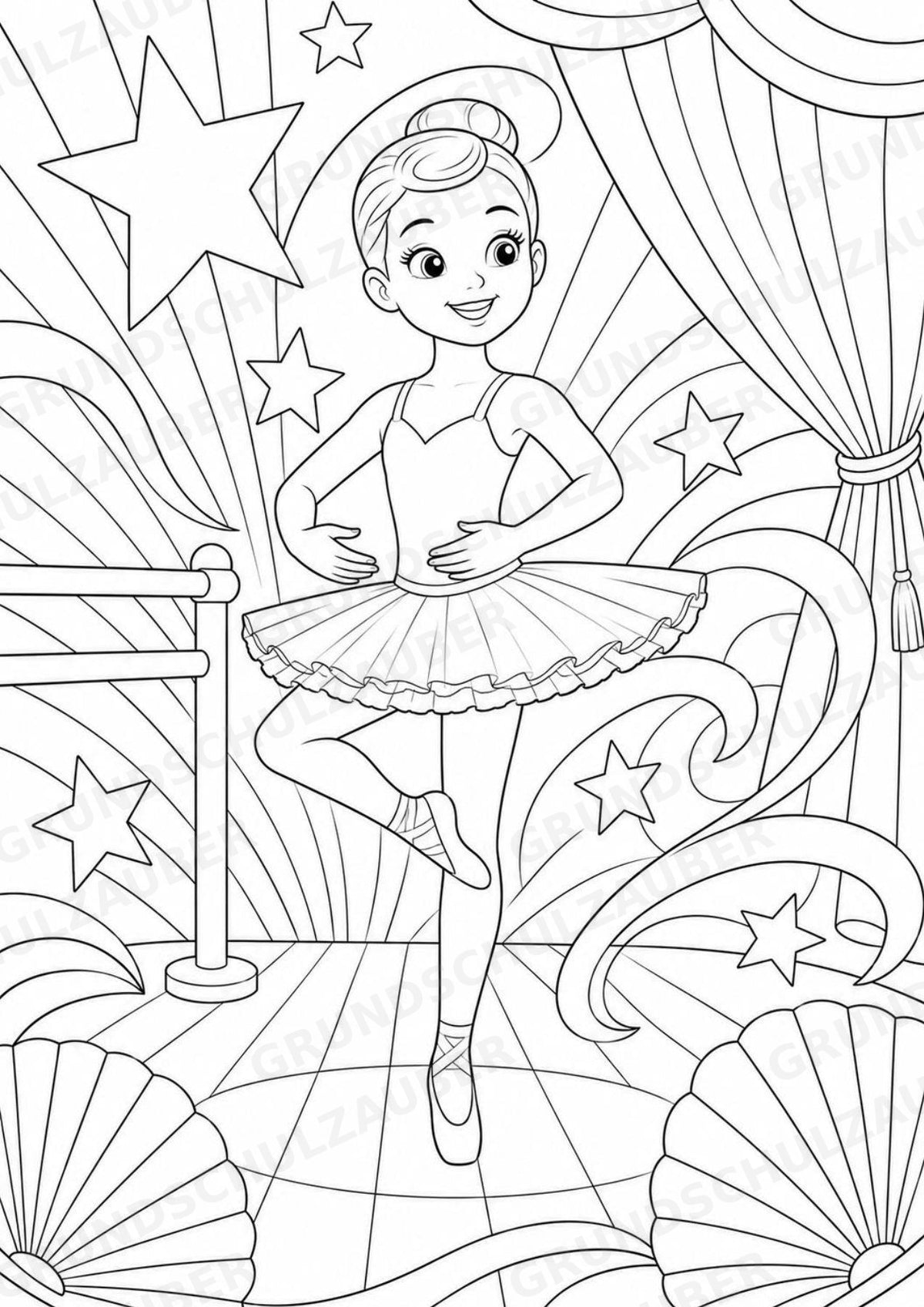 Ballett POP Art Ausmalbilder 15 Malvorlagen – Materialseite 5