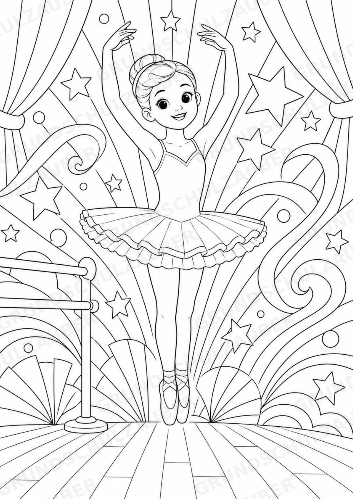 Ballett POP Art Ausmalbilder 15 Malvorlagen – Materialseite 6