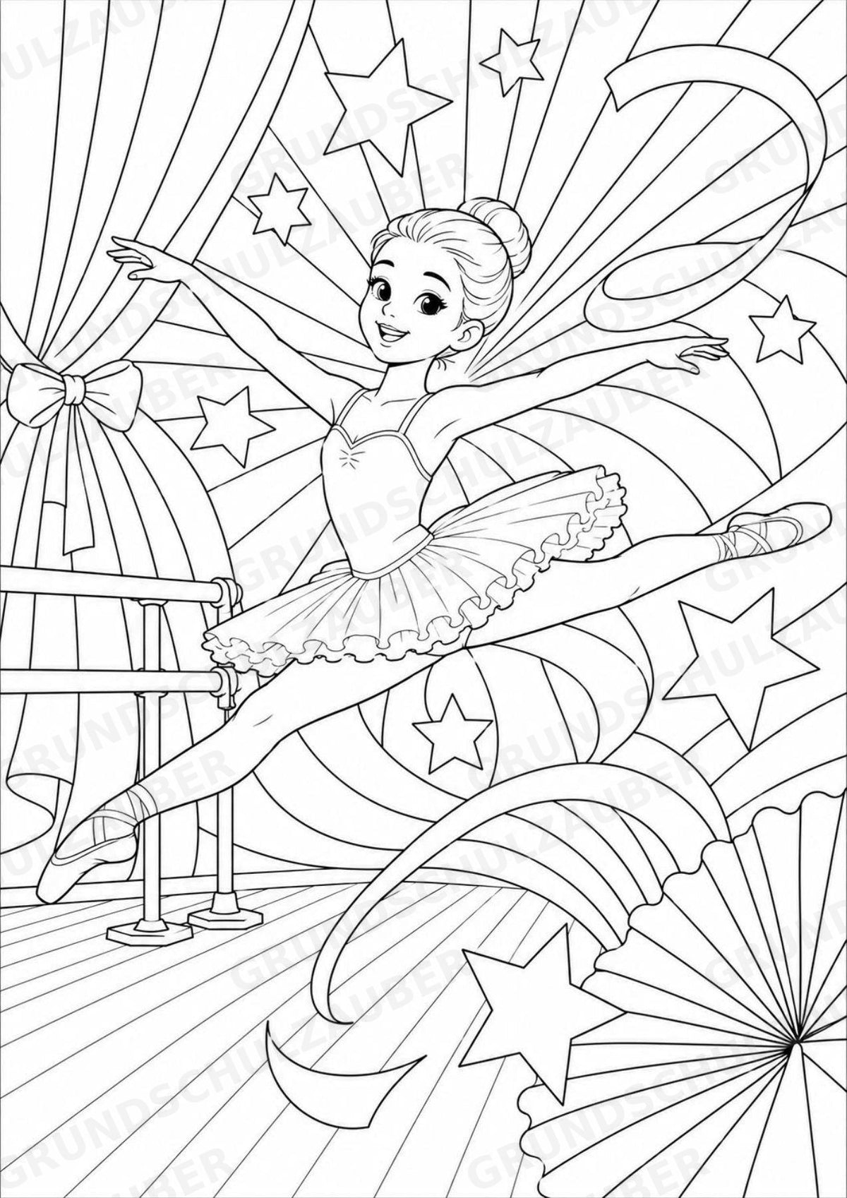 Ballett POP Art Ausmalbilder 15 Malvorlagen – Materialseite 7