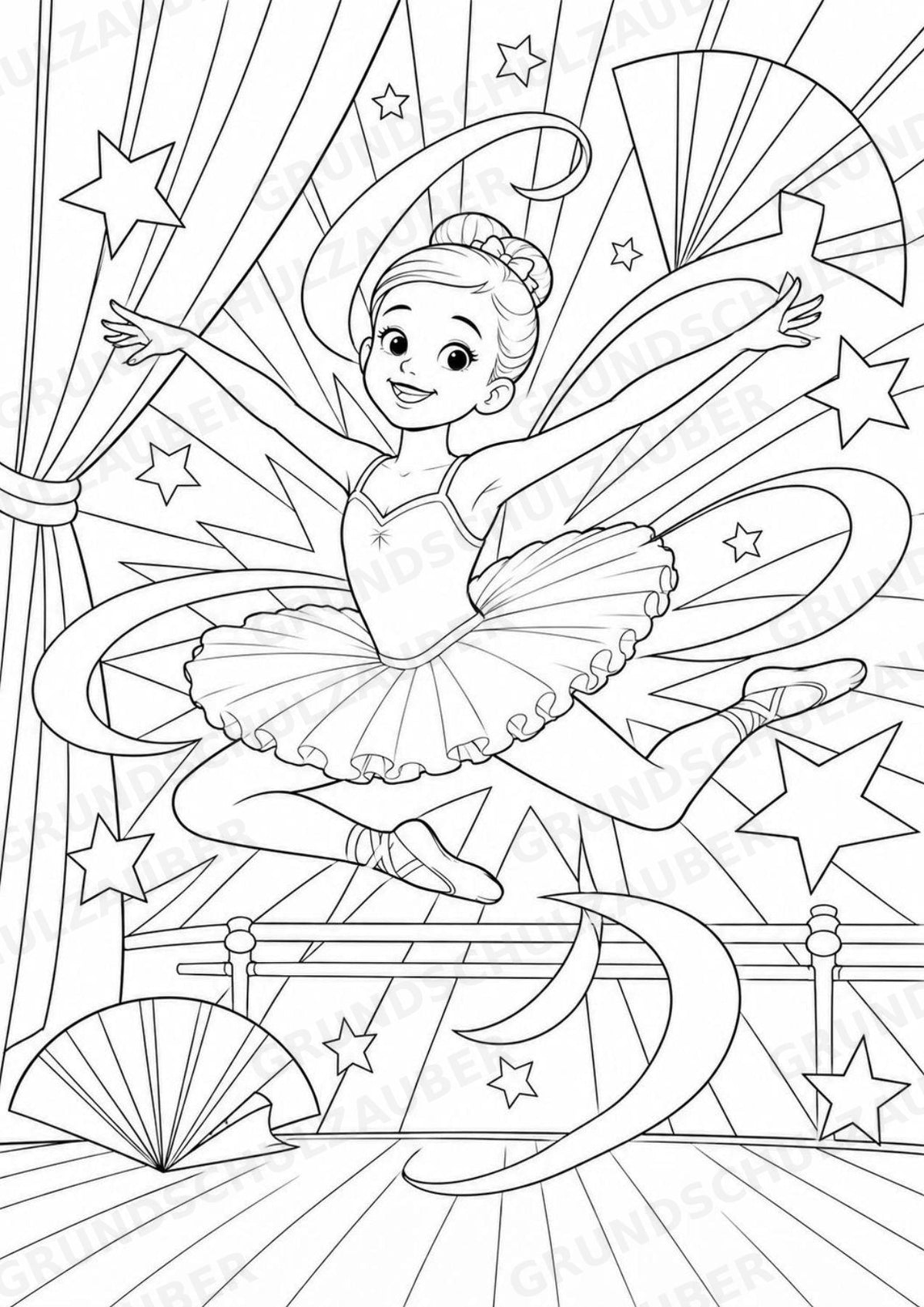 Ballett POP Art Ausmalbilder 15 Malvorlagen – Materialseite 10