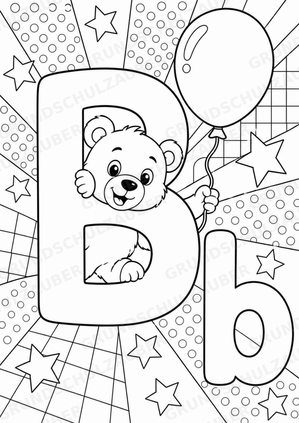 Buchstaben von A-Z POP Art Ausmalbilder 15 Malvorlagen – Materialseite 4