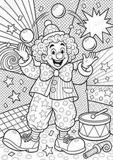 Clowns POP Art Ausmalbilder 15 Malvorlagen – Materialseite 2