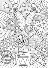 Clowns POP Art Ausmalbilder 15 Malvorlagen – Materialseite 9