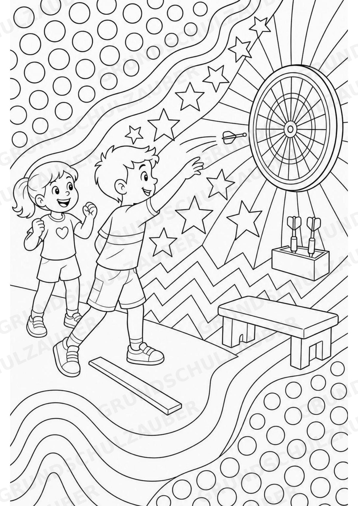 Darts POP Art Ausmalbilder 15 Malvorlagen – Materialseite 3