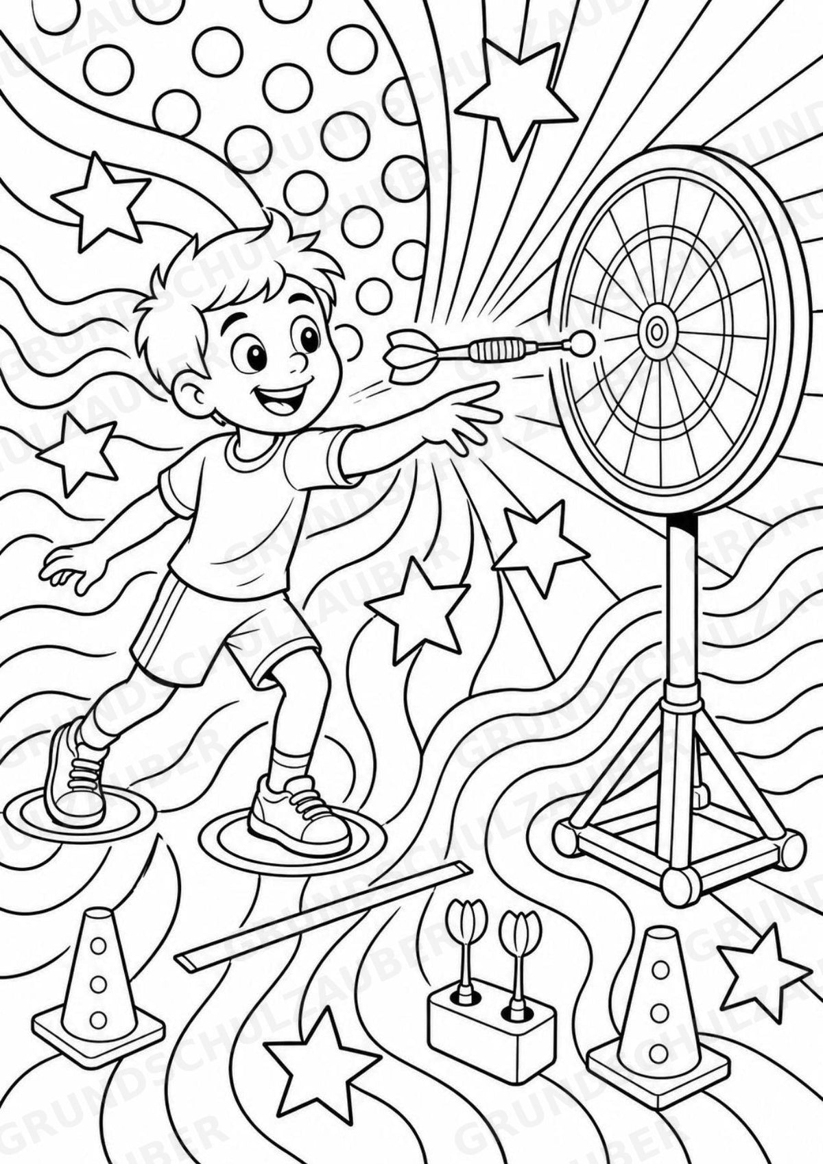 Darts POP Art Ausmalbilder 15 Malvorlagen – Materialseite 11