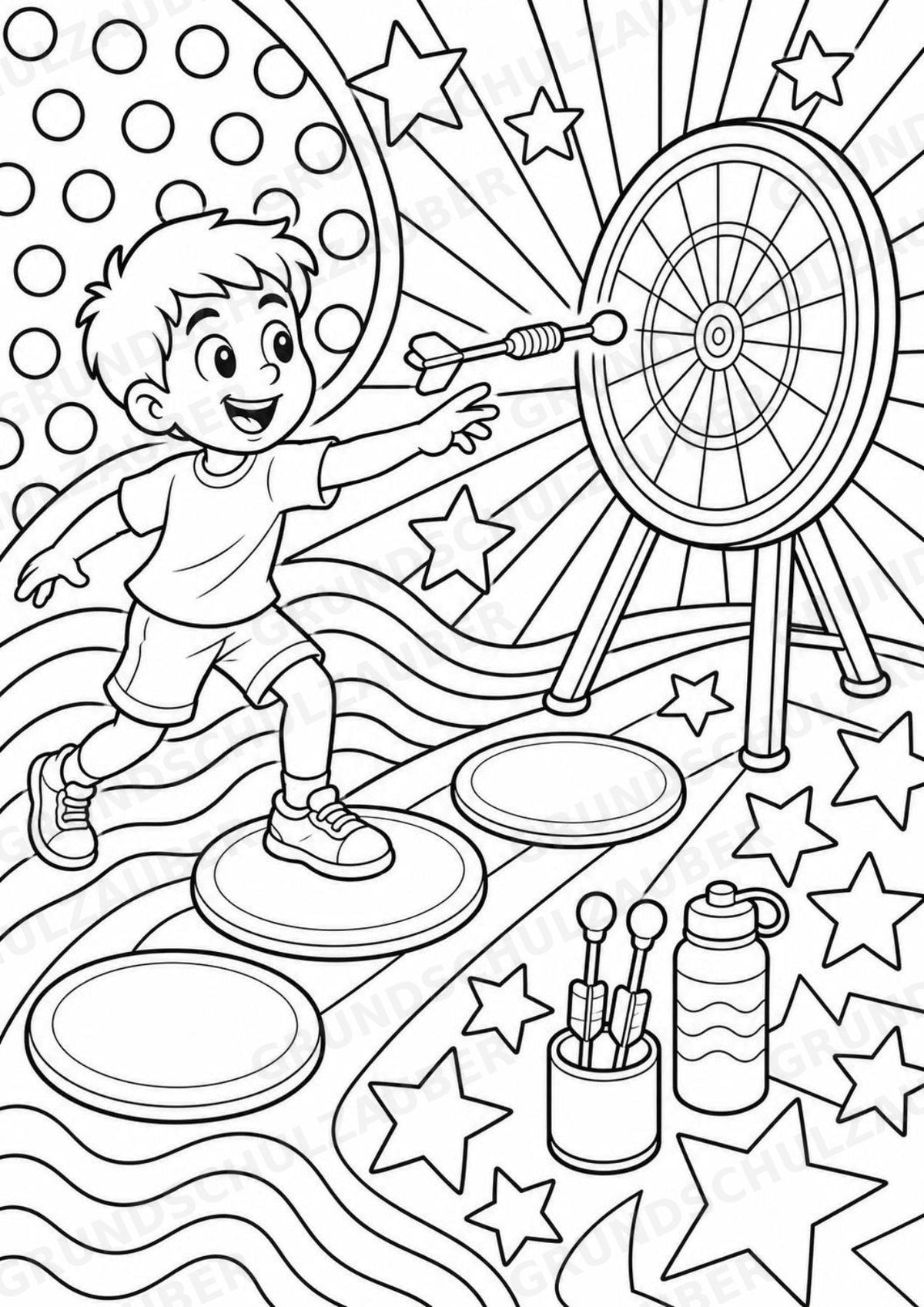 Darts POP Art Ausmalbilder 15 Malvorlagen – Materialseite 16