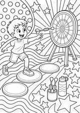 Darts POP Art Ausmalbilder 15 Malvorlagen – Materialseite 16