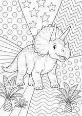 Dinosaurier POP Art Ausmalbilder 15 Malvorlagen – Materialseite 3