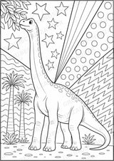 Dinosaurier POP Art Ausmalbilder 15 Malvorlagen – Materialseite 4