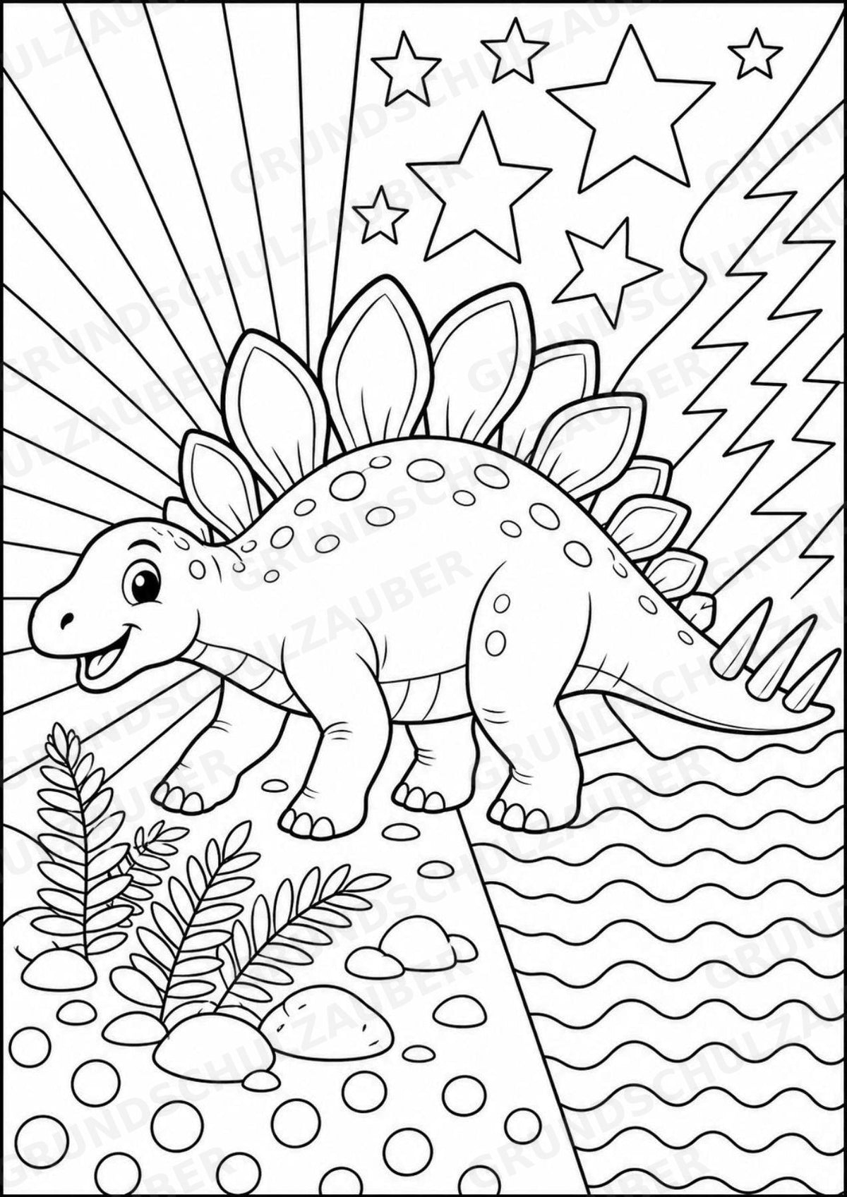 Dinosaurier POP Art Ausmalbilder 15 Malvorlagen – Materialseite 5