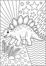 Dinosaurier POP Art Ausmalbilder 15 Malvorlagen – Materialseite 5