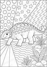 Dinosaurier POP Art Ausmalbilder 15 Malvorlagen – Materialseite 7