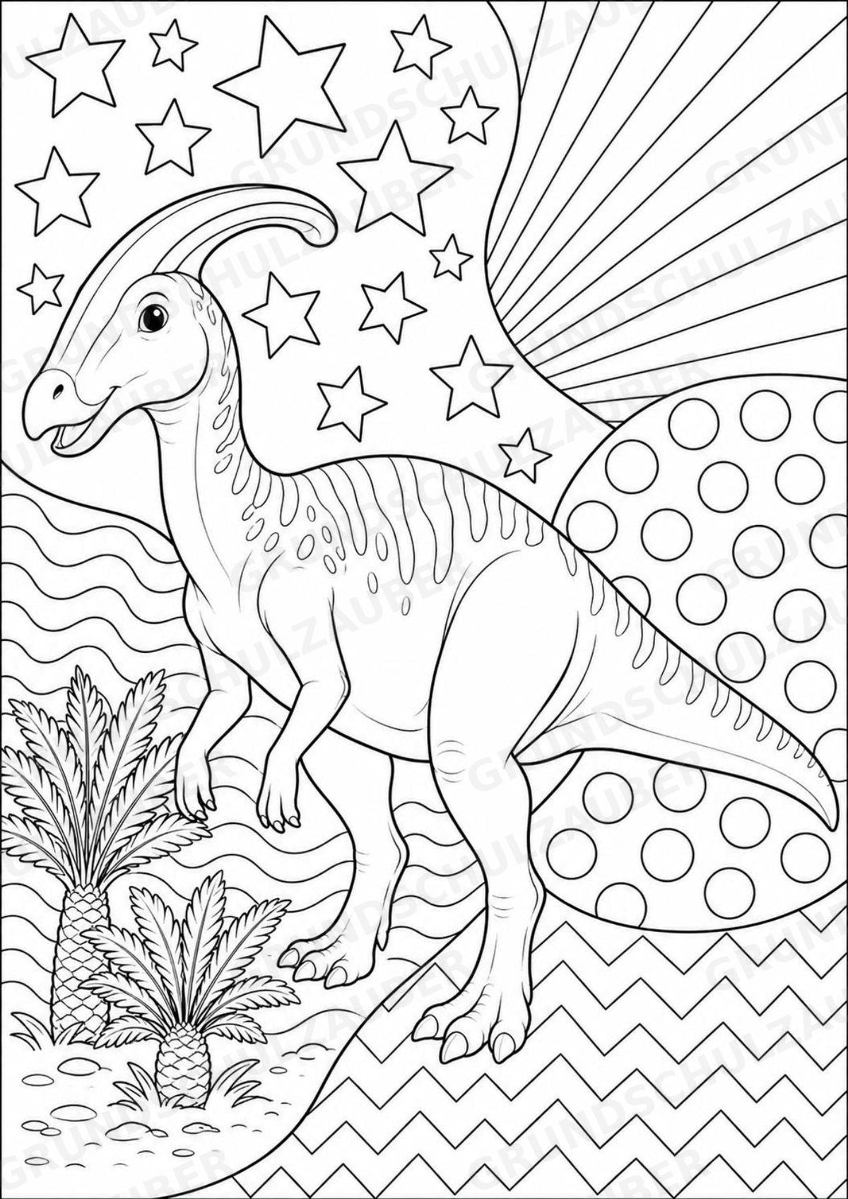 Dinosaurier POP Art Ausmalbilder 15 Malvorlagen – Materialseite 8
