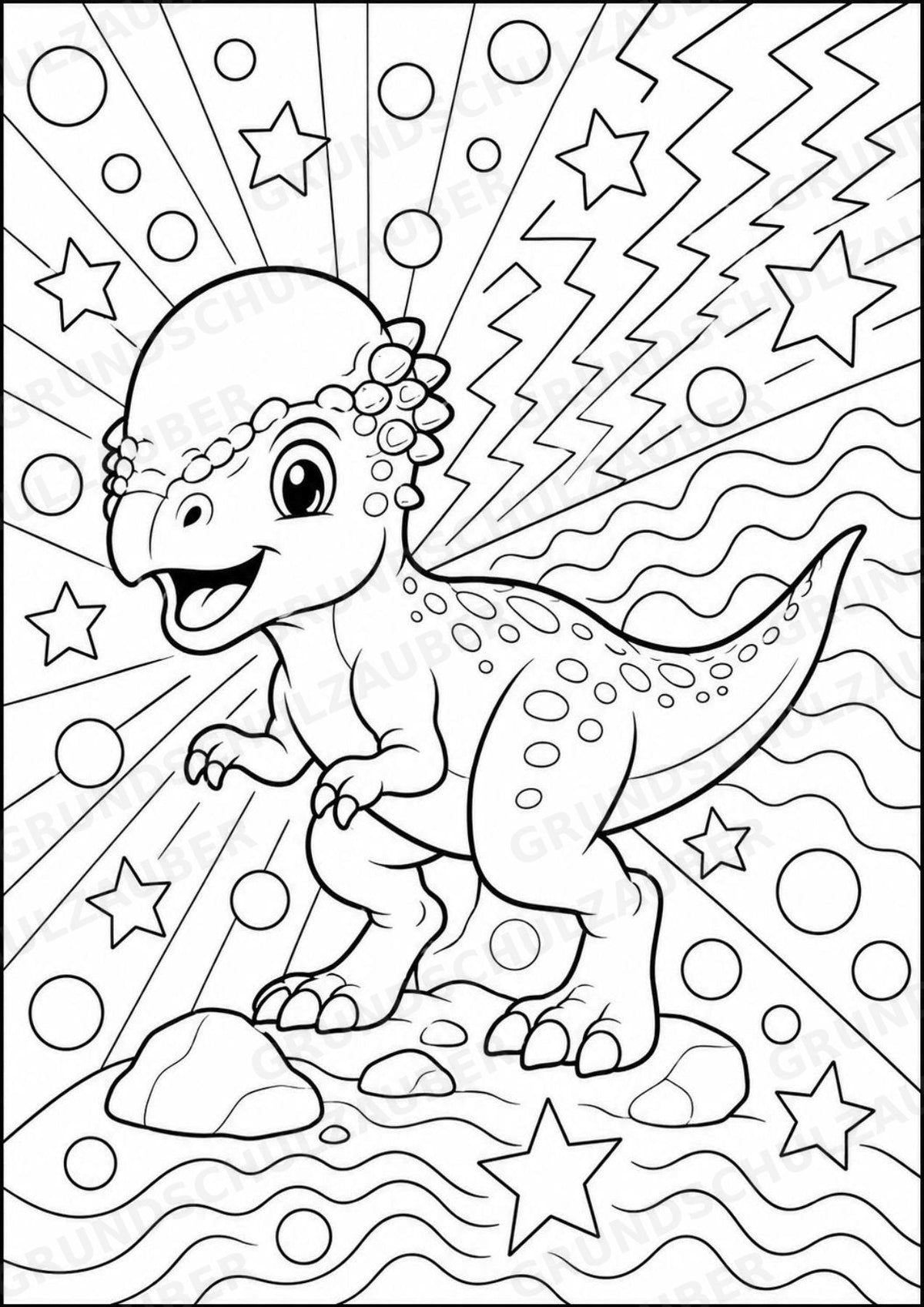 Dinosaurier POP Art Ausmalbilder 15 Malvorlagen – Materialseite 10