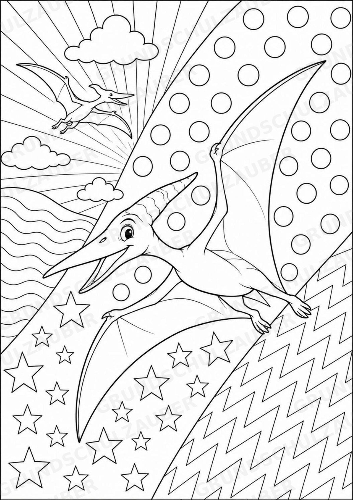 Dinosaurier POP Art Ausmalbilder 15 Malvorlagen – Materialseite 13