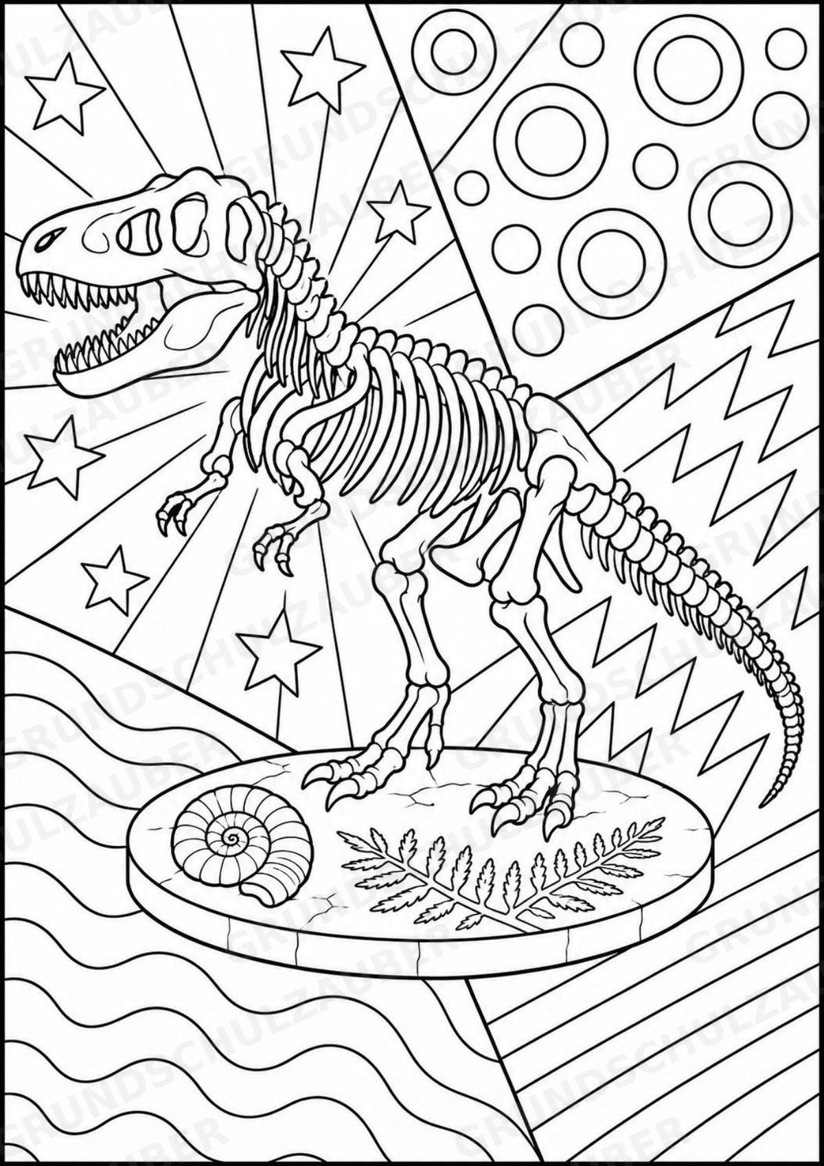 Dinosaurier POP Art Ausmalbilder 15 Malvorlagen – Materialseite 15