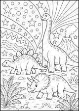 Dinosaurier POP Art Ausmalbilder 15 Malvorlagen – Materialseite 16