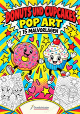 Donuts und Cupcakes POP Art Ausmalbilder 15 Malvorlagen – Cover
