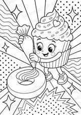 Donuts und Cupcakes POP Art Ausmalbilder 15 Malvorlagen – Materialseite 4