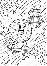 Donuts und Cupcakes POP Art Ausmalbilder 15 Malvorlagen – Materialseite 7