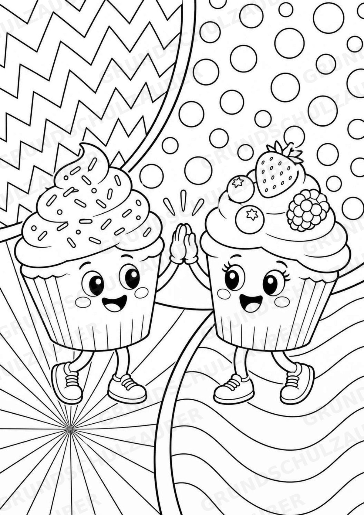 Donuts und Cupcakes POP Art Ausmalbilder 15 Malvorlagen – Materialseite 9