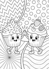 Donuts und Cupcakes POP Art Ausmalbilder 15 Malvorlagen – Materialseite 9
