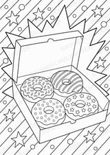 Donuts und Cupcakes POP Art Ausmalbilder 15 Malvorlagen – Materialseite 10