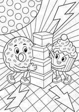Donuts und Cupcakes POP Art Ausmalbilder 15 Malvorlagen – Materialseite 12