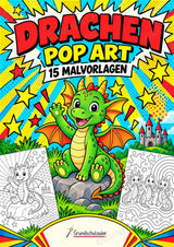 Drachen POP Art Ausmalbilder 15 Malvorlagen – Cover